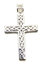 Sterling silver cross pendant, cubic zirconia, SKU#10034