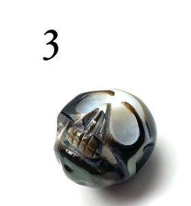 11mm - 14mm Tahitian carved skull pearls, SKU# 10041