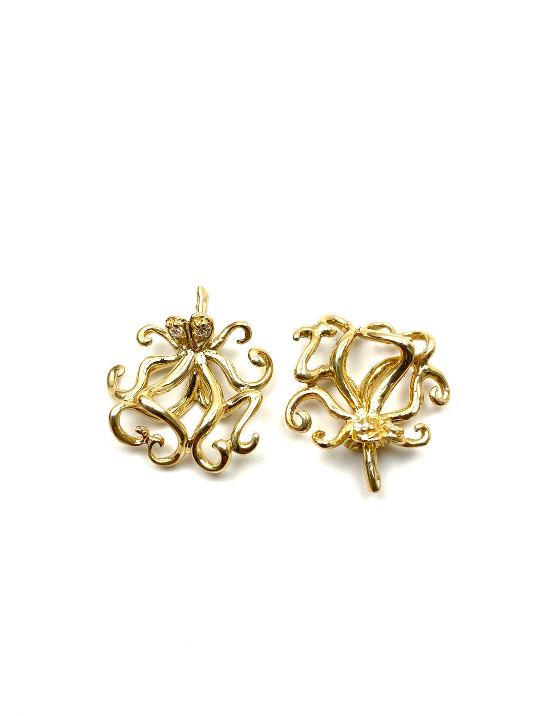 14K solid white gold, gold and rose gold octopus setting , SKU# JPP-964