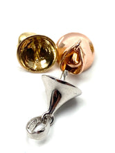 14K solid yellow gold, White gold and rose gold bail , SKU# TP-015