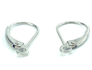 14K Solid White Gold Mini Lever Back Ear Wire, Sku#12-29-234