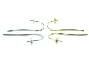 14K Solid Gold/White Gold Ear Hook 4mm Cup