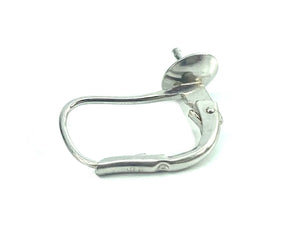 14K White Gold Lever Back For Real Pearl 5mm Cup, Sku#12-29-28