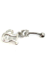 Stainless steel curve bar belly ring, SKU# 10-1-1