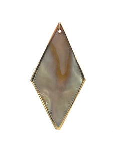Mother Of Pearl Diamond Shaped Shell With Gold Plated On Zinc Alloy, Sku#M342