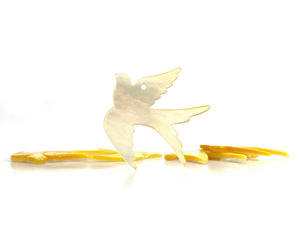 Mother Of Pearl Yellow Bird Shell, Sku#M176