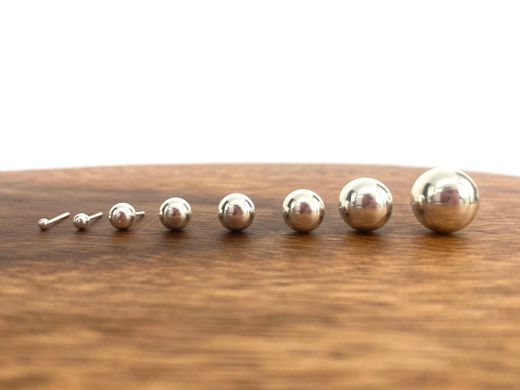 Sterling Silver Circle Bead Studs, Sku#SSCS