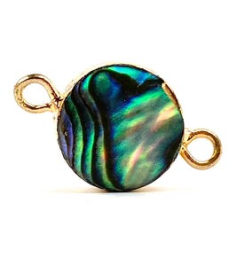 Circle double ring abalone charm