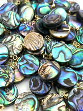 Circle abalone mother of pearl charm, SKU# M1023