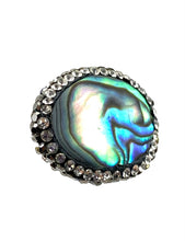 Oval abalone mother of pearl, cubic zirconia, SKU# M917