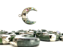 Crescent Moon Abalone Mother of Pearl Charm SKU: M770