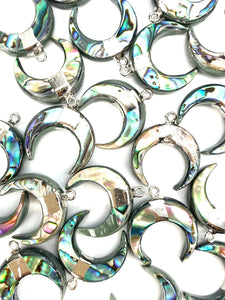 Crescent Moon Abalone Mother of Pearl Charm SKU: M770