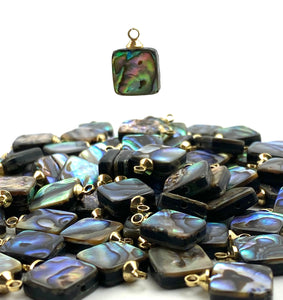 Square abalone mother of pearl charm, SKU# M1022