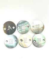Abalone Mother of Pearl coin letters A - Z