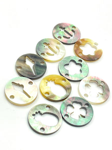 Mother of Pearl coin shapes beads