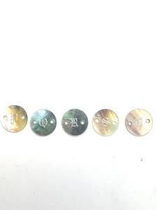 Abalone Mother of Pearl coin letters A - Z