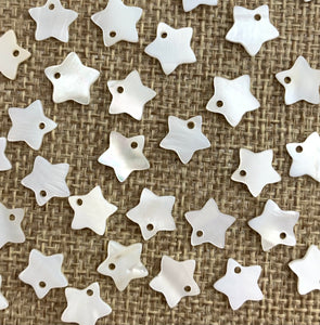Mother of Pearl White Star Charms