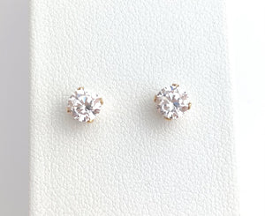 5.0mm White Cubic Zirconia Earrings