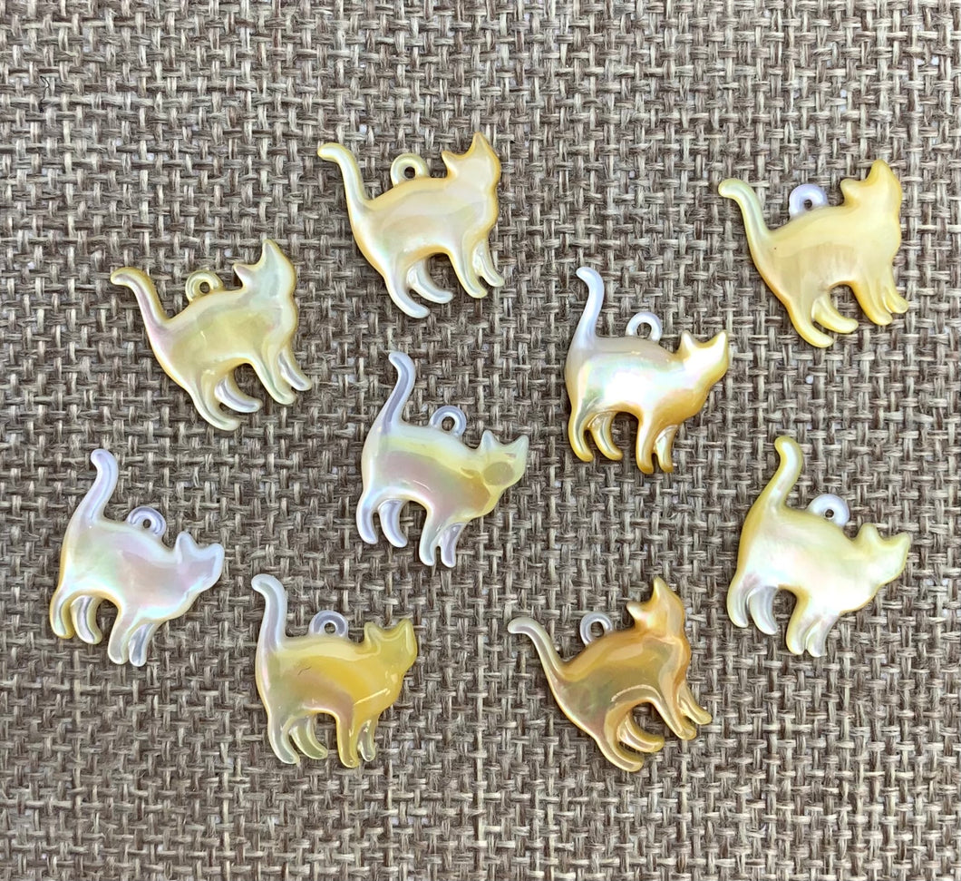 Mother of Pearl Cat Charms Sku#M159