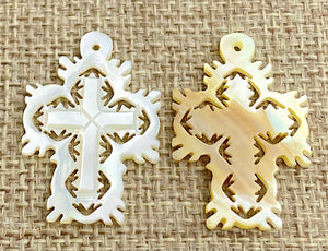 Mother of Pearl Cross Charm