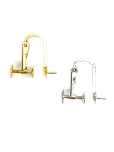 14K Solid Gold Rotate Screw Clip On Earring Converters with 4mm Cup, Sku#254-14KY