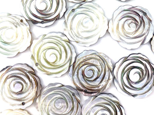 Mother Of Pearl Rose Shell, Mother Of Pearl Bead, Sku#M188