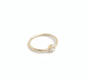 Gold Filled CZ Bezel Ring
