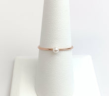Rose Gold Crystal Pearl Ring